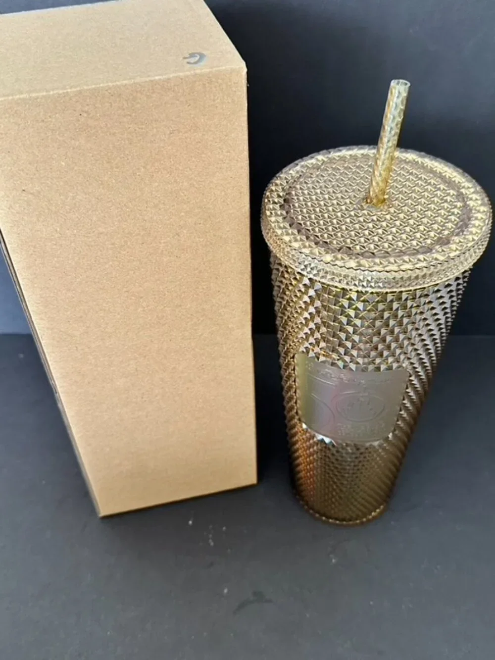 Walt Disney World 50th Anniversary Geometric Starbucks Tumbler with Straw Gold